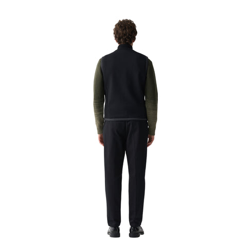 Uomo Gilet con Inserti in Maglia a Costine